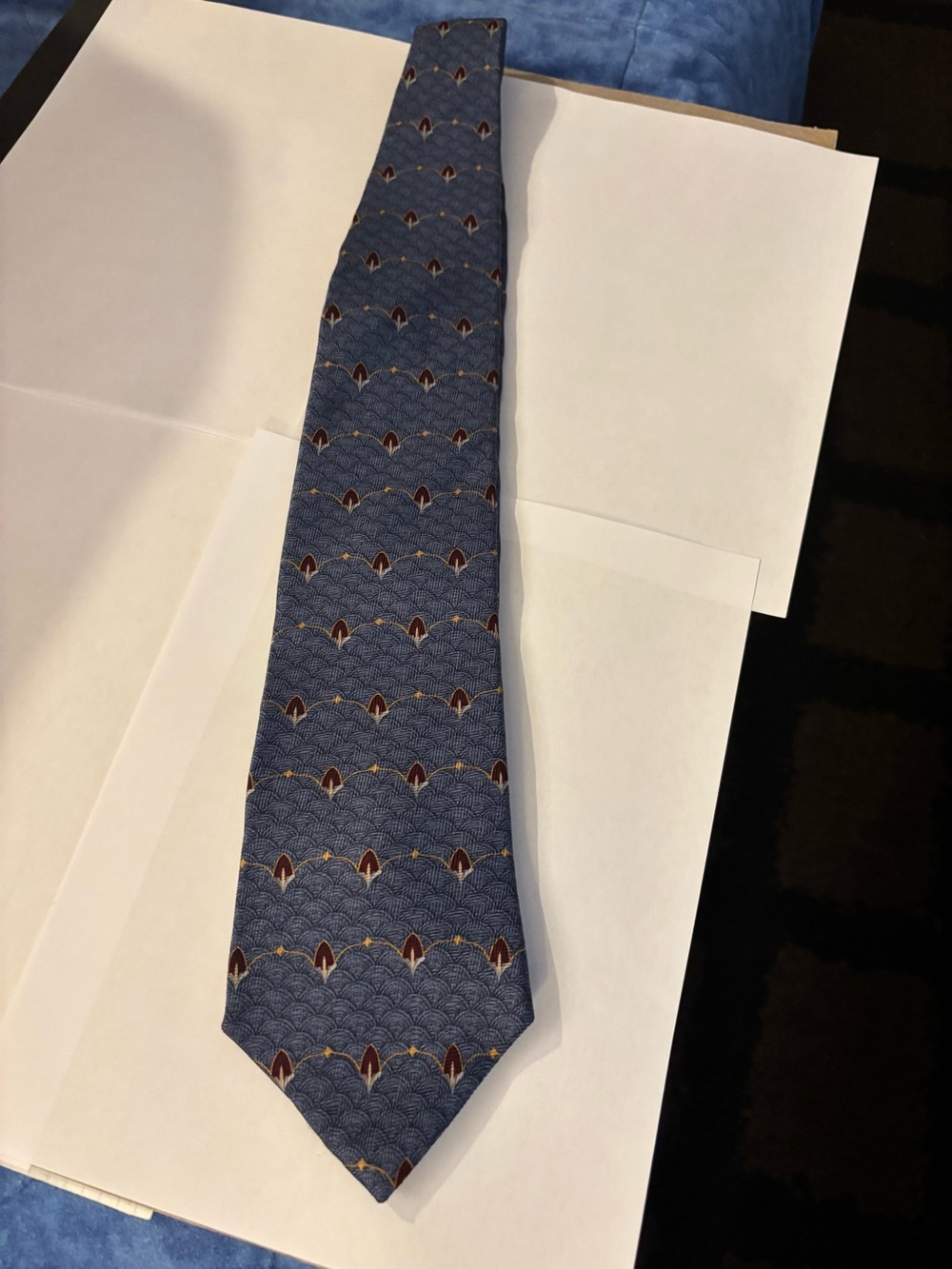 Bill Blass Black Label Classic Blue Patterned Men’s Tie - Blue